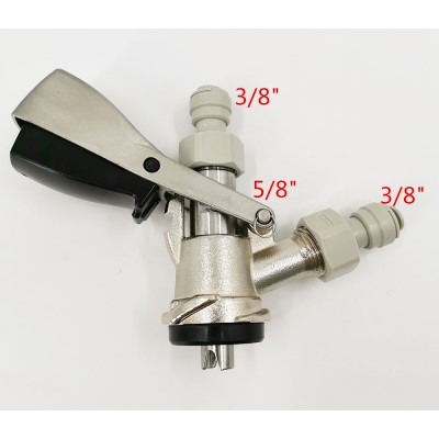 Keg Connector S-Type Draft Beer Coupler with plastic quick joints for 3/8" pipe