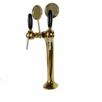 golden two tap brass new beer beverage dispenser tower