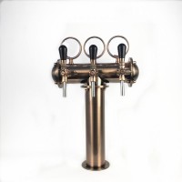 brass T type beer tower with 3 faucet