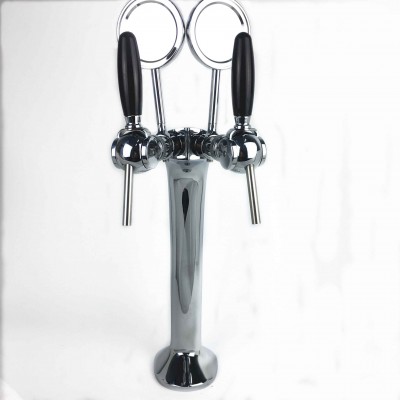 Chromeplated cobra shape two way beer tower