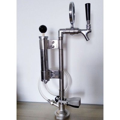 homebrew Manual Beer keg pump with beer faucet & A type coupler&medallion, plate type beer pump unit