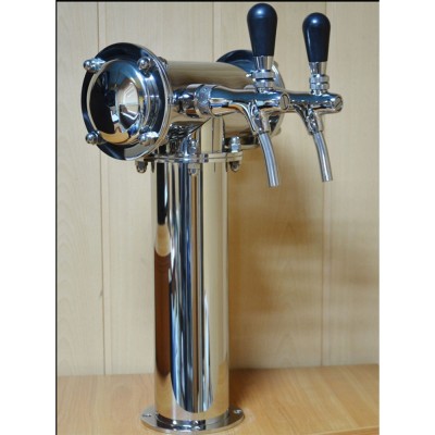 T shape 2 way  stainless steel beer column with Italian type faucet